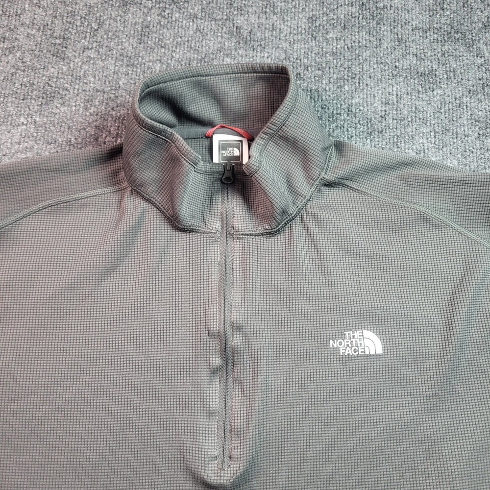 The North Face Mens XL Gray VaporWick 1/4 Zip Pullover Grid Fleece Shirt